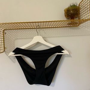Ribbed Black Bikini Bottoms